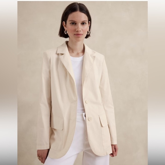 NWT Banana Republic Oversized Cotton Blazer Size XS/S Career - Picture 1 of 7